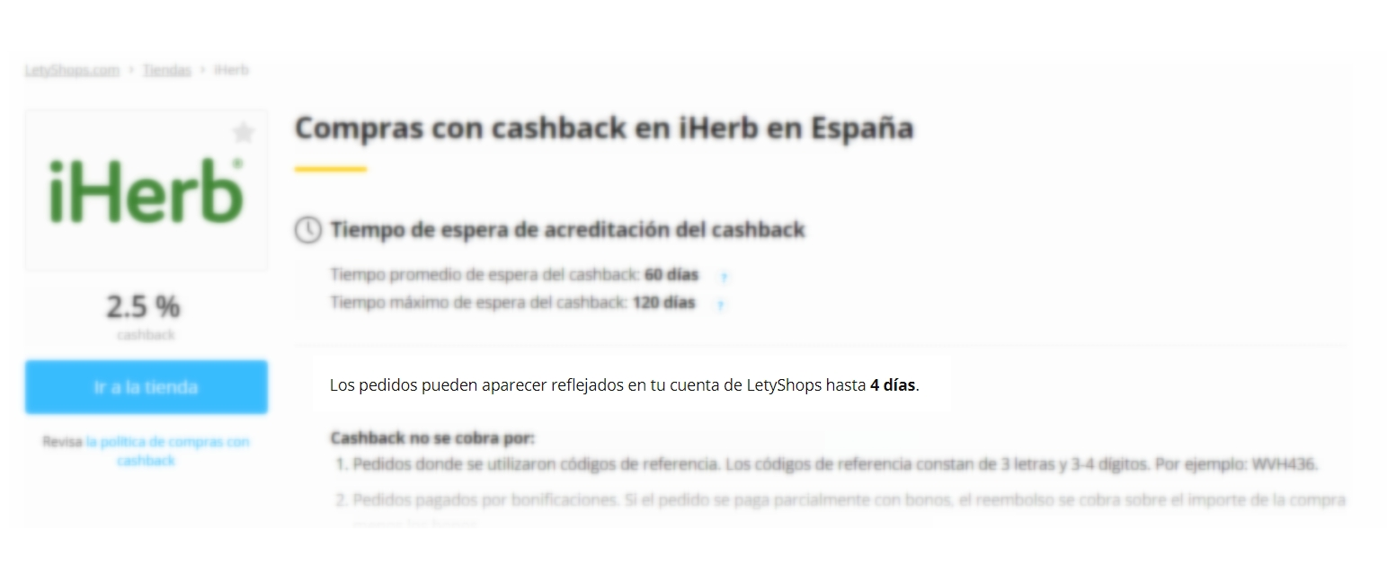 Recibí/pagué mi pedido, pero el Cashback todavía no se ha acreditado –  Servicio de Atención al Cliente de LetyShops