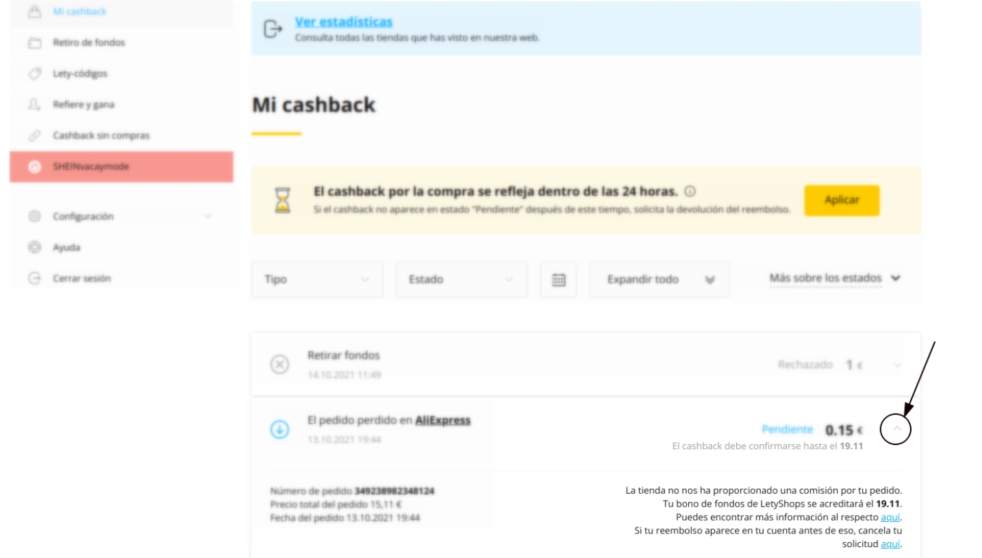 Recibí/pagué mi pedido, pero el Cashback todavía no se ha acreditado –  Servicio de Atención al Cliente de LetyShops